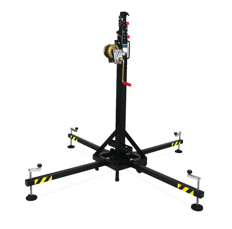 Load image into Gallery viewer, MEGARA 125 | Telescopic lifting tower, traditional leg system. Black colour-FENIX Stage-Concert Gear