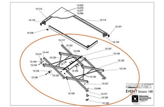 Scissor leg spare parts (NIVOflex Event Scissor 100)-NIVOflex-Concert Gear