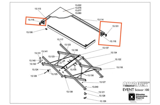 Box angle spare parts (NIVOflex Event Scissor 100)-NIVOflex-Concert Gear