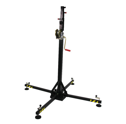 MEGARA 100 | Telescopic lifting tower, traditional leg system. Black colour-FENIX Stage-Concert Gear