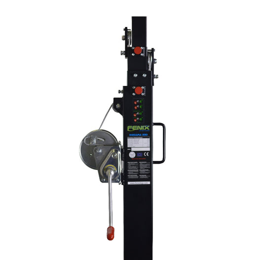 MEGARA 230 | Telescopic lifting tower, traditional leg system. Black colour-FENIX Stage-Concert Gear