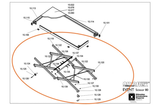 Scissor leg spare parts (NIVOflex Event Scissor 80)-NIVOflex-Concert Gear