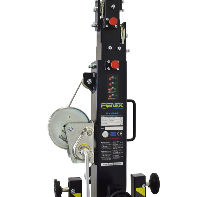 Load image into Gallery viewer, ELV-200/6 | Telescopic lifting tower with adjustable leg system. Black colour-FENIX Stage-Concert Gear