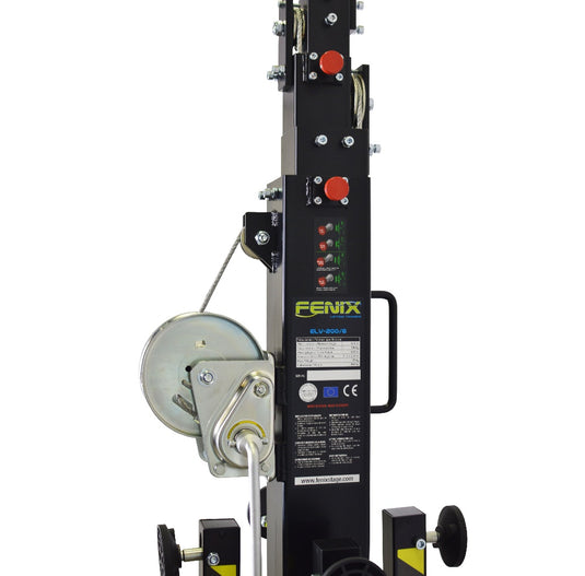 ELV-200/6 | Telescopic lifting tower with adjustable leg system. Black colour-FENIX Stage-Concert Gear
