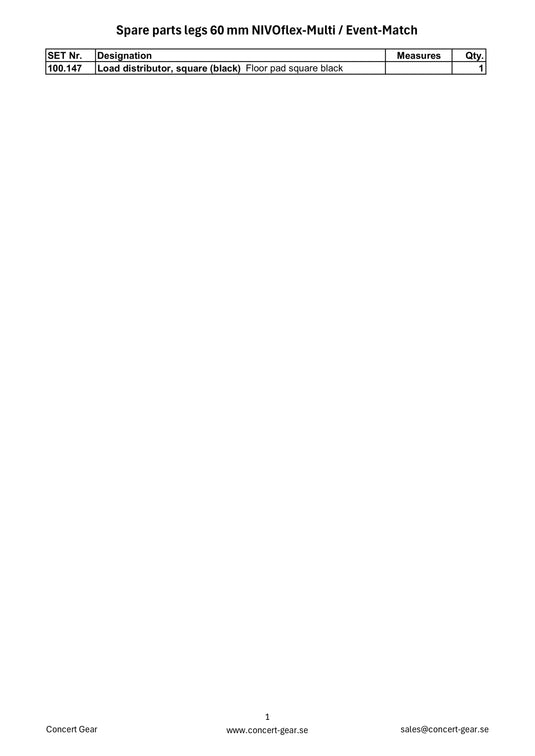 Spare parts legs 60 mm NIVOflex Multi/Event-Match-NIVOflex-Concert Gear