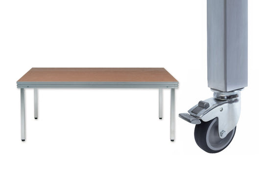 Mott plug-in leg with swivel castor, aluminium tube 45x45x2,5mm-Mott Mobile Systeme GmbH & Co. KG-Concert Gear