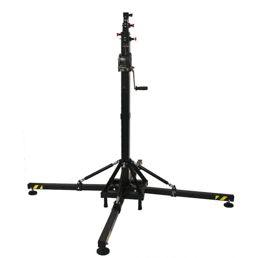 ELV-150/5 | Telescopic lifting tower with adjustable leg system. Black colour-FENIX Stage-Concert Gear