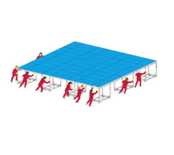 NIVOflex-Maxi Stage big large roller stage made of independant stage-trolleys-NIVOflex-Concert Gear