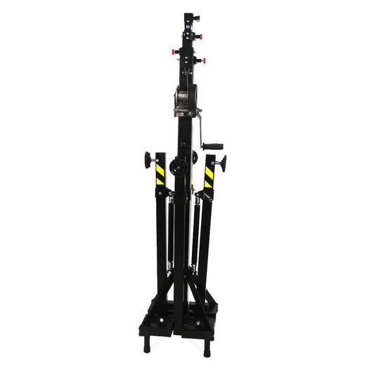 ELV-150/5 | Telescopic lifting tower with adjustable leg system. Black colour-FENIX Stage-Concert Gear