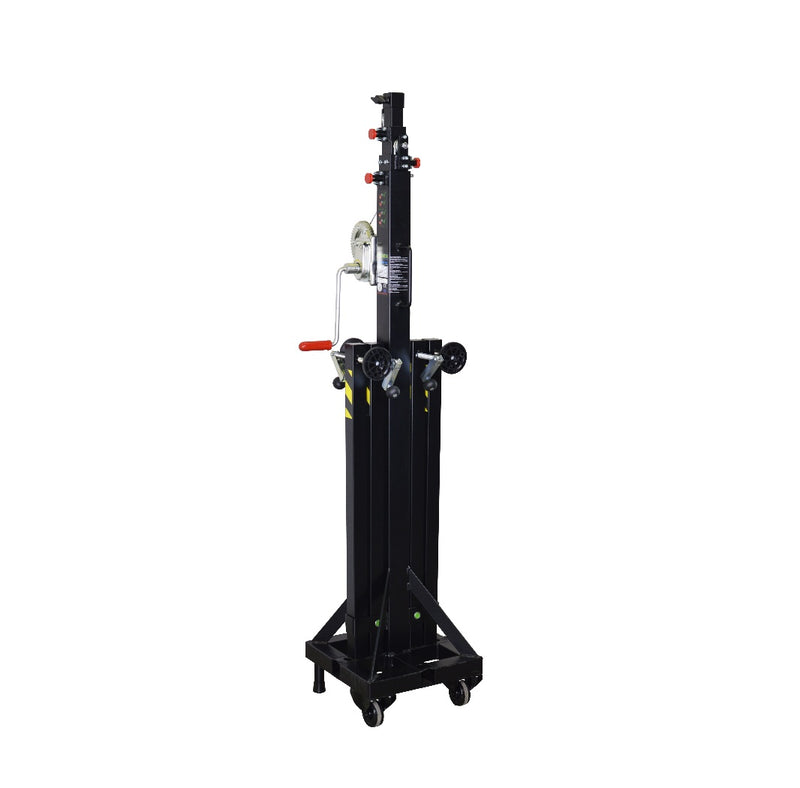 Load image into Gallery viewer, MEGARA 150 | Telescopic lifting tower, traditional leg system. Black colour-FENIX Stage-Concert Gear
