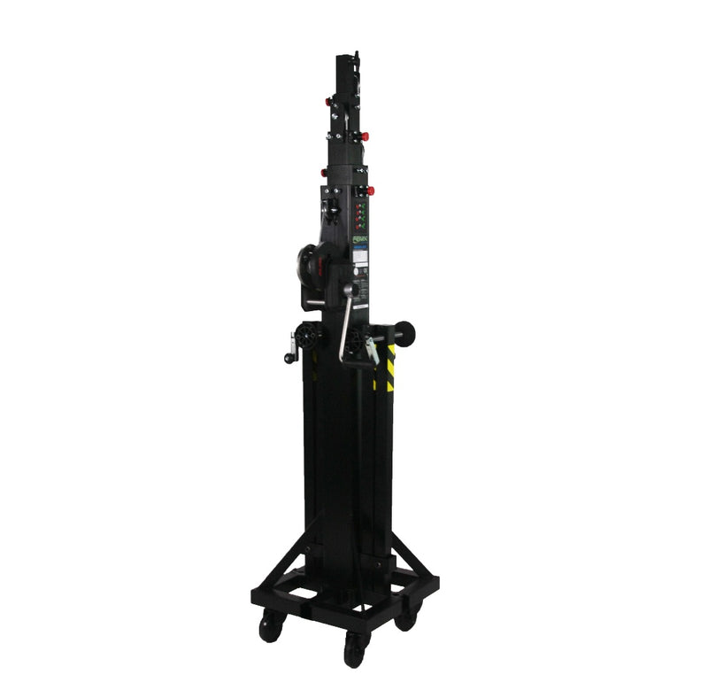 Load image into Gallery viewer, MEGARA 200 | Telescopic lifting tower, traditional leg system. Black colour-FENIX Stage-Concert Gear
