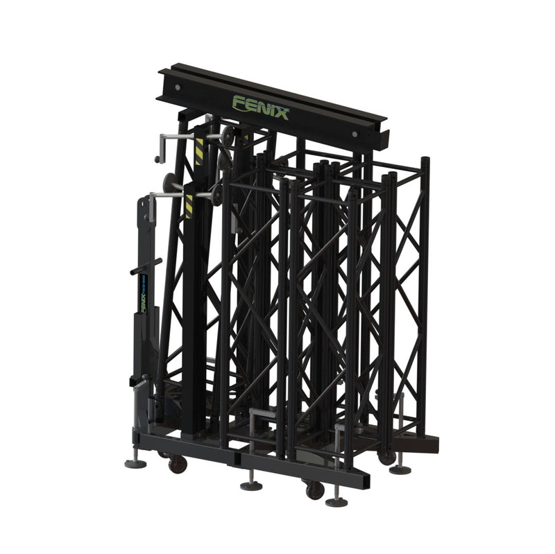 Load image into Gallery viewer, PACQ-1000 | Truss tower for line array systems with motor. Black colour-FENIX Stage-Concert Gear
