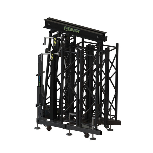 PACQ-1000 | Truss tower for line array systems with motor. Black colour-FENIX Stage-Concert Gear