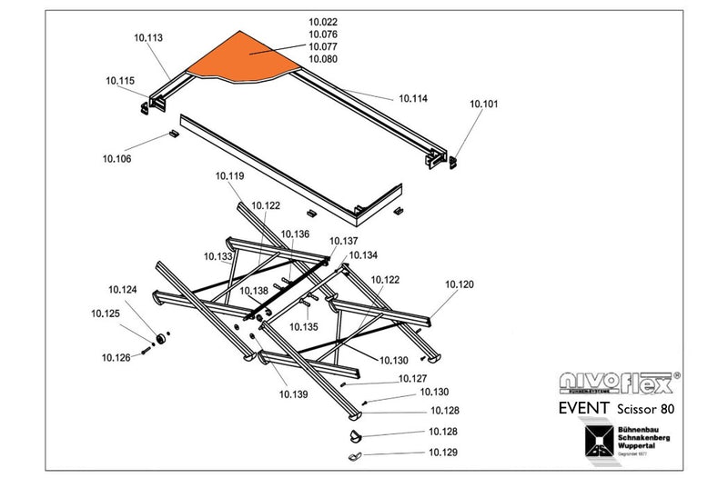 Load image into Gallery viewer, Surfaces, wooden top/ silkscreen - 1994x994x22mm (NIVOflex Event Scissor 80)-NIVOflex-Concert Gear
