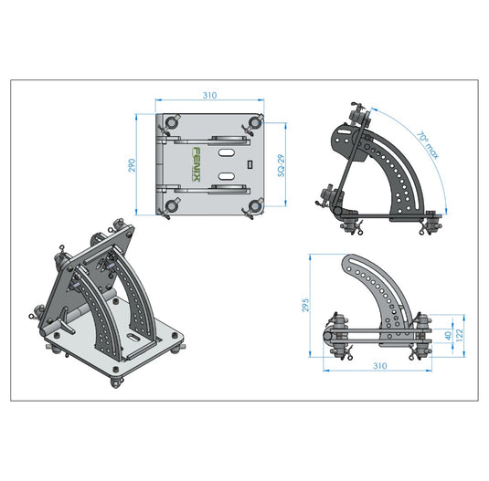AC-613/ AC-613B | Union hinge for truss SQ-29 and SQR-29 from 0º to 70º-FENIX Stage-Concert Gear
