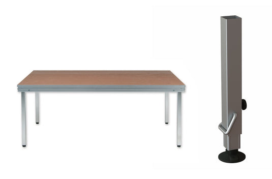 Mott telescopic plug-in leg, 60x60x3 & 53x53mm, adjust. w. grid-Mott Mobile Systeme-Concert Gear