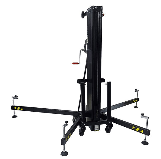 AT-06B COMPACT | Aluminium frontal loading tower. Black colour-FENIX Stage-Concert Gear