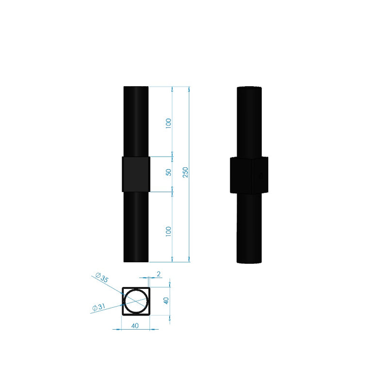 Load image into Gallery viewer, AC-501B | Ø35mm tube for speaker placement. Black colour (NEMESIS/ MEGARA/ ELV Series)-FENIX Stage-Concert Gear
