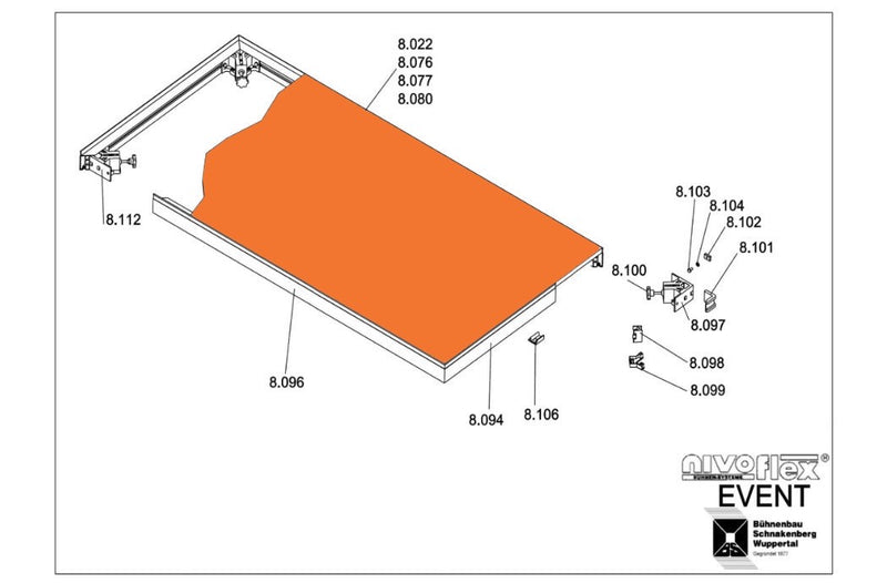 Load image into Gallery viewer, Surfaces, wooden top/ silkscreen - 1994 mm x 994 mm x 22 mm (Event)-NIVOflex-Concert Gear
