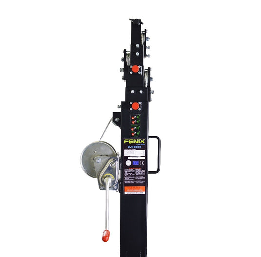 ELV-300/6 | Telescopic lifting tower with adjustable leg system. Black colour-FENIX Stage-Concert Gear