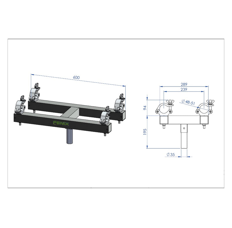 Load image into Gallery viewer, AC-533/ AC-533B | &quot;H&quot;-shaped stand for truss SD-29, ST-29, SQ-29 (MEGARA/ ELV Series)-FENIX Stage-Concert Gear
