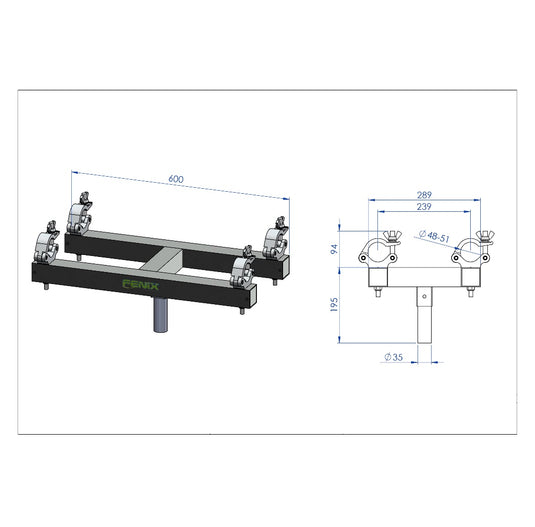 AC-533/ AC-533B | "H"-shaped stand for truss SD-29, ST-29, SQ-29 (MEGARA/ ELV Series)-FENIX Stage-Concert Gear