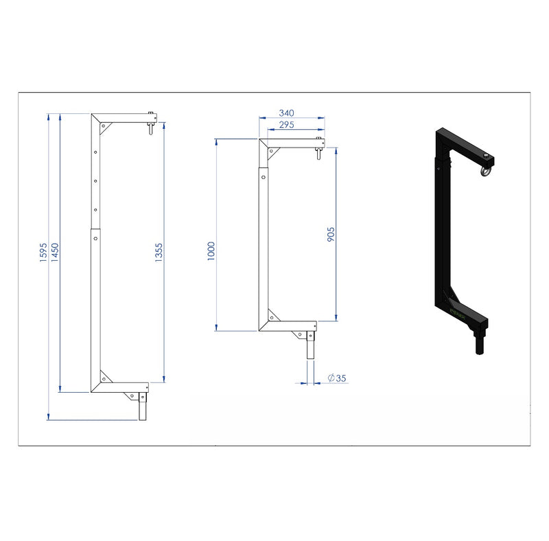 Load image into Gallery viewer, AC-567B | Telescopic &quot;C&quot;-shaped support for audio systems. Max. Load: 110kg. Black colour (MEGARA/ ELV Series)-FENIX Stage-Concert Gear
