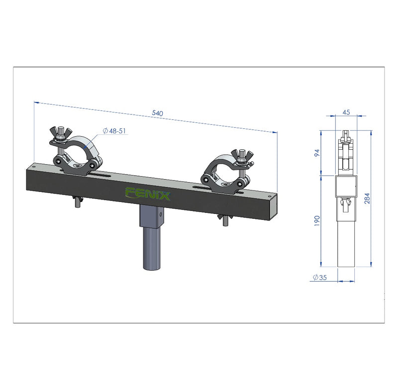 Load image into Gallery viewer, AC-535/ AC-535B | Mobile stand for truss with clamps for truss up to 40 cm (MEGARA/ ELV series)-FENIX Stage-Concert Gear
