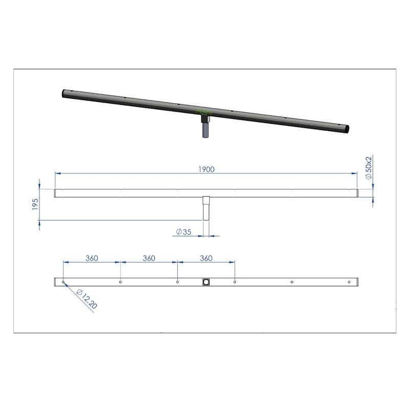 Load image into Gallery viewer, AC-506/ AC-506B | Mechanised transverse bar (6 spotlights). Round tube (MEGARA/ ELV Series)-FENIX Stage-Concert Gear
