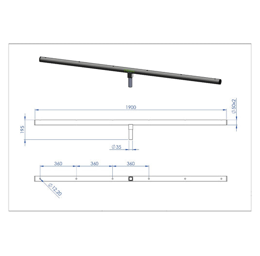 AC-506/ AC-506B | Mechanised transverse bar (6 spotlights). Round tube (MEGARA/ ELV Series)-FENIX Stage-Concert Gear