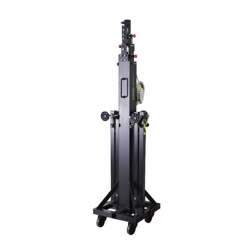 Load image into Gallery viewer, MEGARA 300 | Telescopic lifting tower, traditional leg system. Black colour-FENIX Stage-Concert Gear
