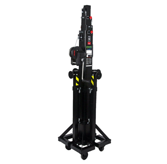 ELV-230/5 | Telescopic lifting tower with adjustable leg system. Black colour-FENIX Stage-Concert Gear