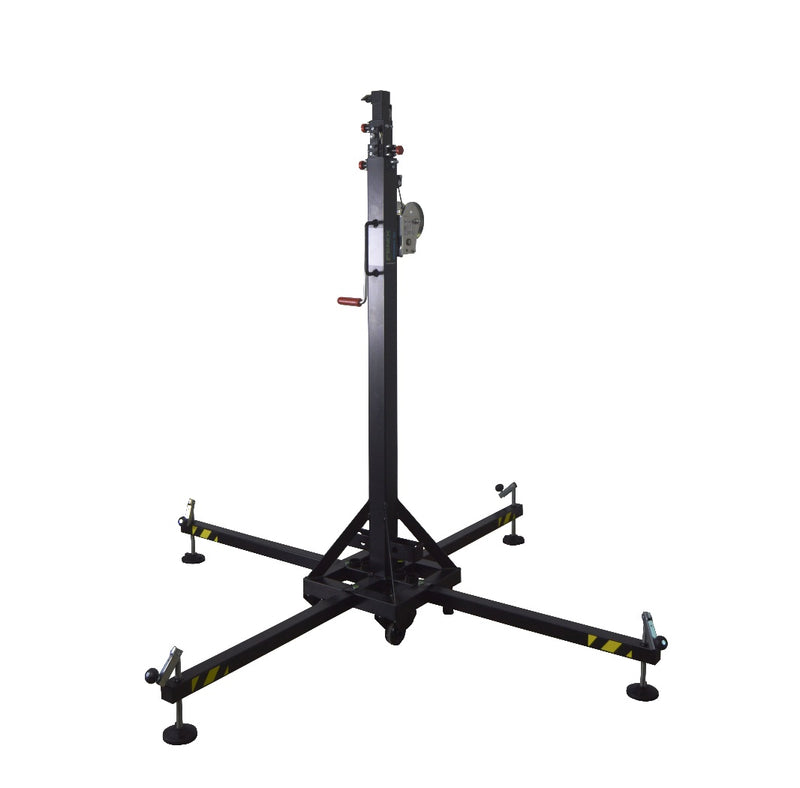 Load image into Gallery viewer, MEGARA 150 | Telescopic lifting tower, traditional leg system. Black colour-FENIX Stage-Concert Gear
