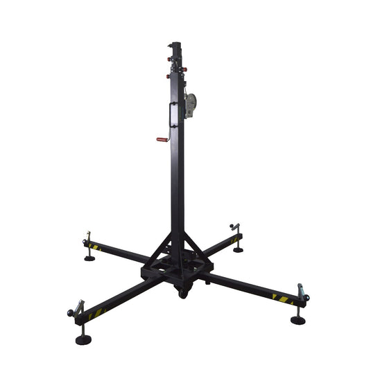 MEGARA 150 | Telescopic lifting tower, traditional leg system. Black colour-FENIX Stage-Concert Gear