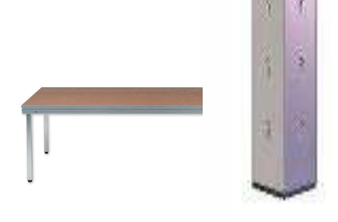 Mott plug-in leg steel tube 60x60x2mm, keyhole grid f. strut connection