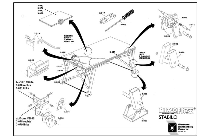 Corner casting for version up to 12/2014 (Stabilo)-NIVOflex-Concert Gear