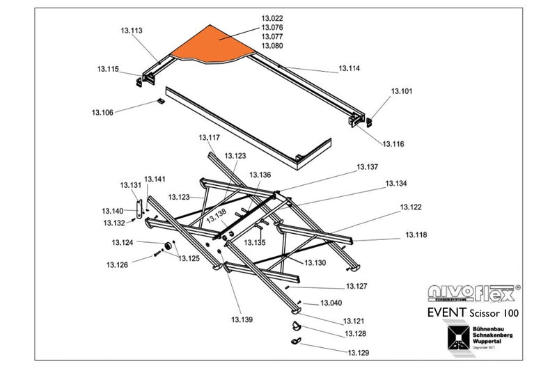 Load image into Gallery viewer, Surfaces, wooden top/ silkscreen - 1994 mm x 994 mm x 22 mm (Event Scissor 100)-NIVOflex-Concert Gear
