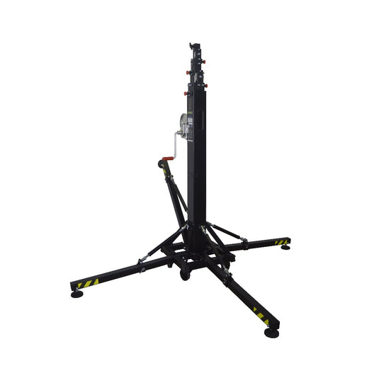 ELV-200/6 | Telescopic lifting tower with adjustable leg system. Black colour-FENIX Stage-Concert Gear