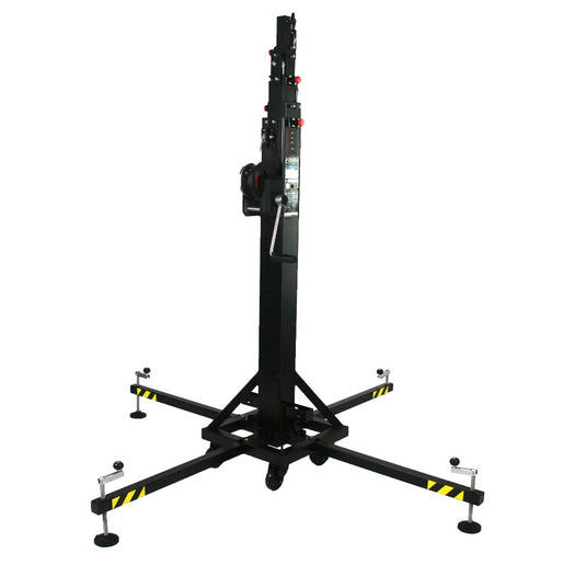 MEGARA 200 | Telescopic lifting tower, traditional leg system. Black colour-FENIX Stage-Concert Gear