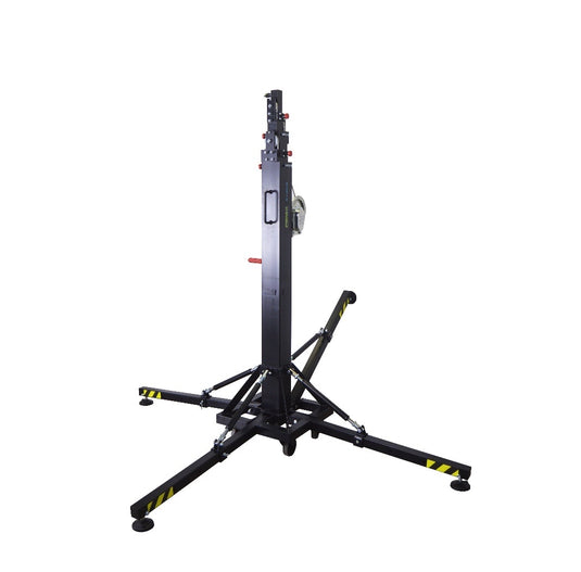 ELV-300/6 | Telescopic lifting tower with adjustable leg system. Black colour-FENIX Stage-Concert Gear