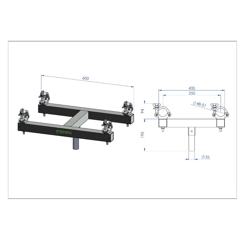 Load image into Gallery viewer, AC-534/ AC-534B | &quot;H&quot;-shaped stand for truss ST-40 and SQ-40 (MEGARA/ ELV series)-FENIX Stage-Concert Gear
