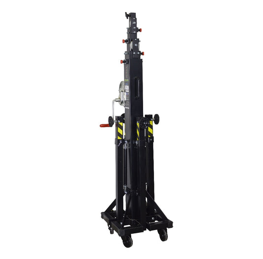 ELV-200/6 | Telescopic lifting tower with adjustable leg system. Black colour-FENIX Stage-Concert Gear