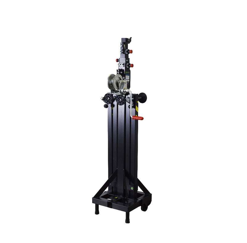 Load image into Gallery viewer, MEGARA 125 | Telescopic lifting tower, traditional leg system. Black colour-FENIX Stage-Concert Gear
