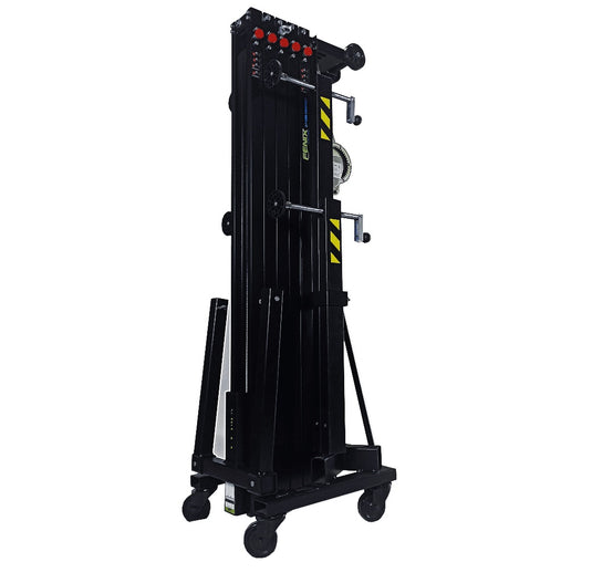 AT-06B COMPACT | Aluminium frontal loading tower. Black colour-FENIX Stage-Concert Gear