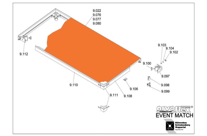 Surfaces, wooden top/ silkscreen - 1994 mm x 994 mm x 22 mm (Event Match)-NIVOflex-Concert Gear