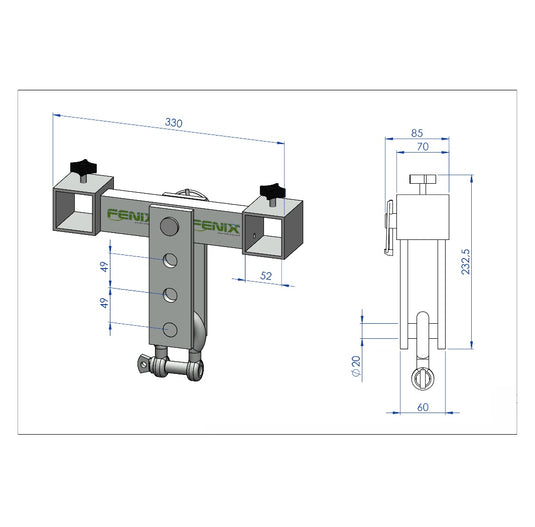 AC-585/ AC-585B | Stand for small/medium line-array systems. 2 positions (HERCULES Series)-FENIX Stage-Concert Gear