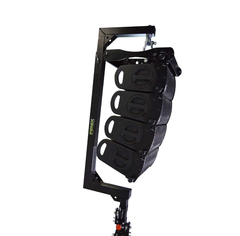 Load image into Gallery viewer, AC-567B | Telescopic &quot;C&quot;-shaped support for audio systems. Max. Load: 110kg. Black colour (MEGARA/ ELV Series)-FENIX Stage-Concert Gear
