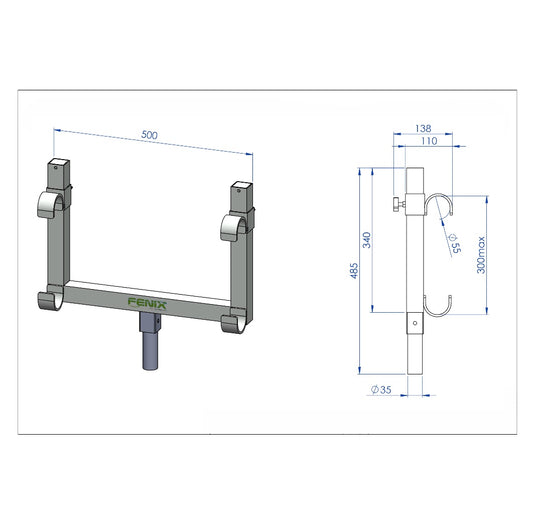 AC-590/ AC-590B | Adjustable stand for parallel truss with a double support (MEGARA/ ELV Series)-FENIX Stage-Concert Gear