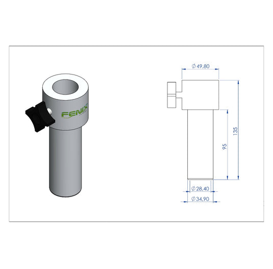 AC-591 | 28mm tube adaptor (MEGARA/ ELV Series)-FENIX Stage-Concert Gear